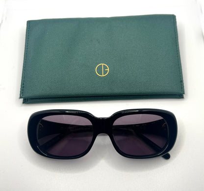 CYNTHIA BENJAMIN “SID” Handmade Sunglasses – Deep Navy Acetate with Violet Lenses – Brand New Full Kit