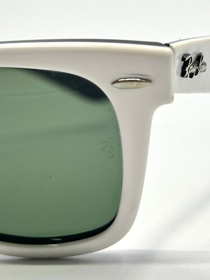 Ray-Ban RB2140 Wayfarer 956 Gloss White G-15 Sunglasses Made in Italy