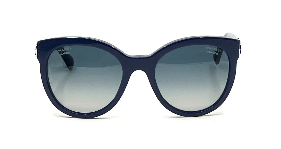Chanel 5315 Blue Polarized Sunglasses Cat Eye Italy 54-20 Unworn