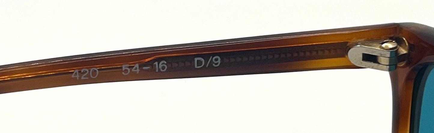 Gianni Versace 420 Vintage Sunglasses-Dark Amber Honey Frame w|New, Custom Aqua Lenses-Unworn