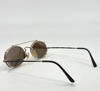 Giorgio Felini W1480 G|To Gold Oval Convertible Eyewear With Clip-On Vintage|Deadstock-Italy 49-20