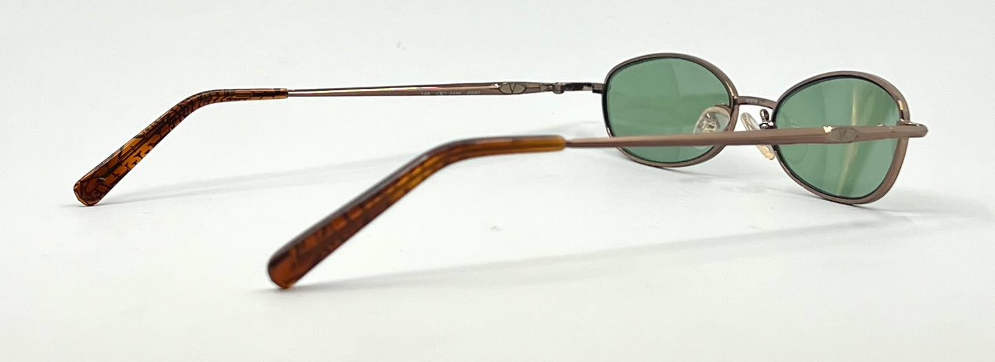 Valentino 5496 Oval Y2K Sunglasses Bronze-New Solid Green Custom Tinted Lenses