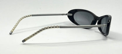 Chanel 5035 5414/11 Y2K Vintage Sunglasses – Black Oval 51-17, Grey Lenses