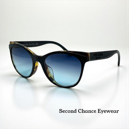 Prada Cat-Eye VINTAGE Sunglasses VPR 05W-F / New Deep Blue Custom Gradient Tinted Lenses