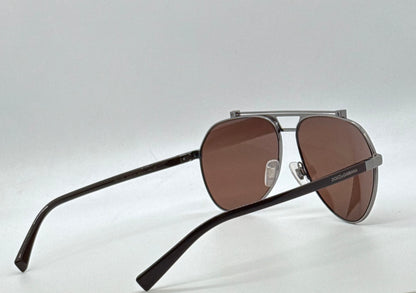 Dolce & Gabbana DG2149 1315/73 61mm-Gunmetal Brown Aviator-Sunglasses-Italy-Full Kit