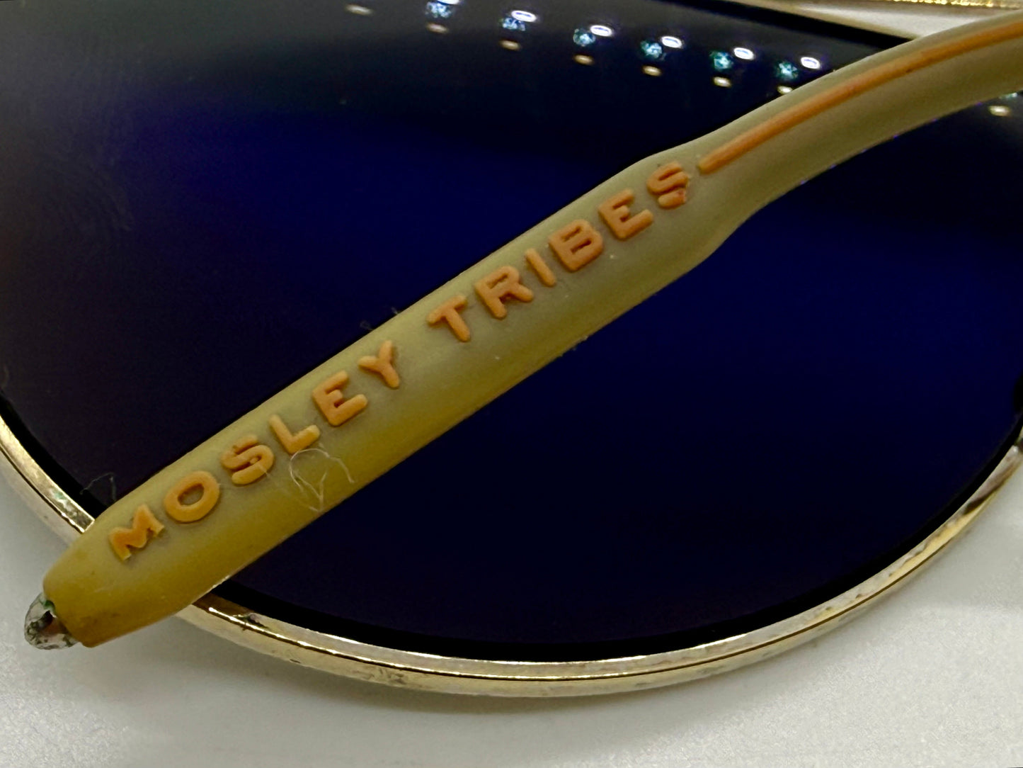 Mosley Tribes Aviatrix-Vintage Sunglasses-Gold Frame-Polarized Lenses-Full Kit