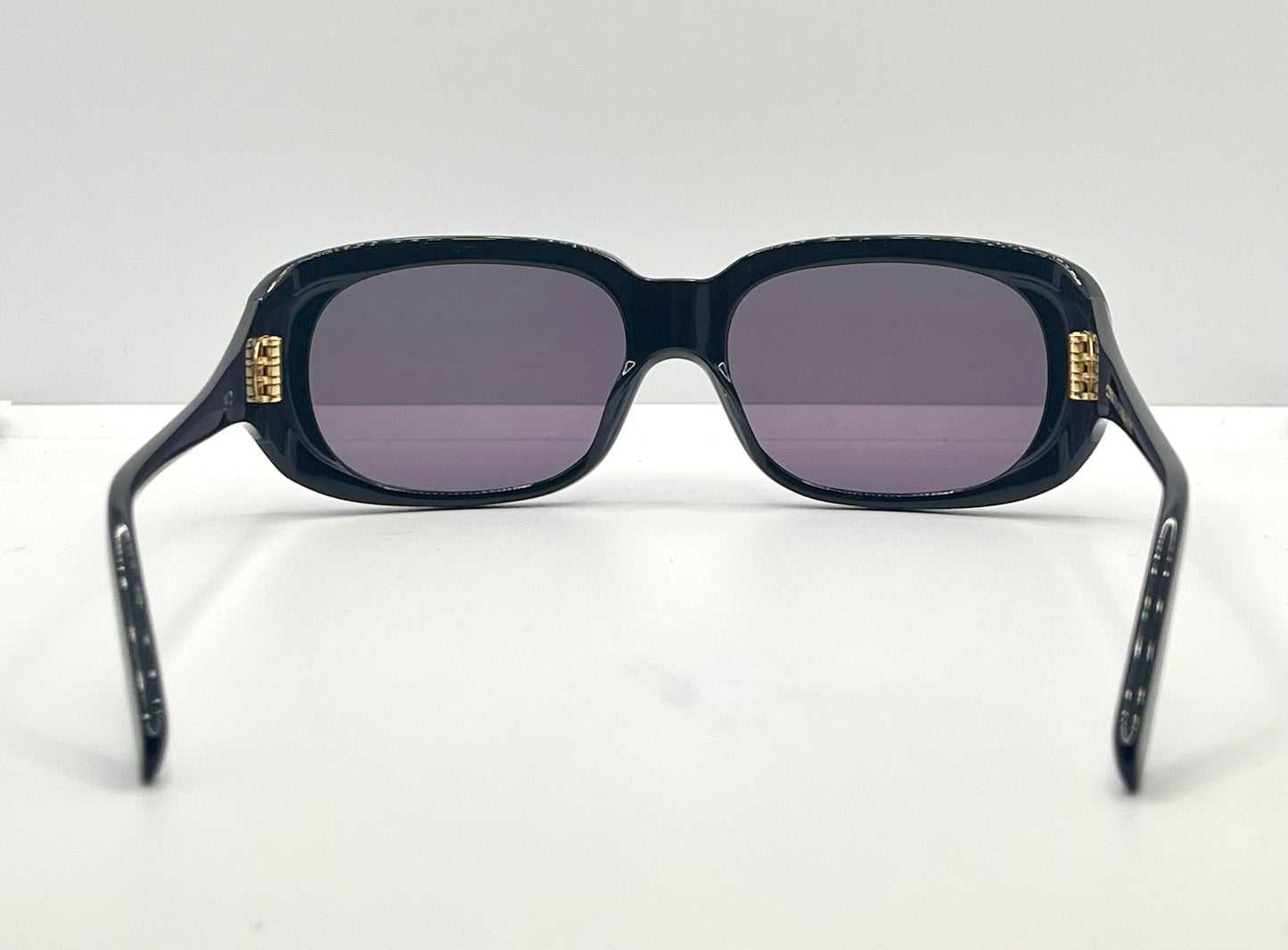 CYNTHIA BENJAMIN “SID” Handmade Sunglasses – Deep Navy Acetate with Violet Lenses – Brand New Full Kit