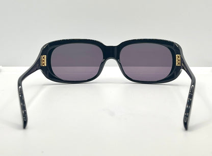 CYNTHIA BENJAMIN “SID” Handmade Sunglasses – Deep Navy Acetate with Violet Lenses – Brand New Full Kit