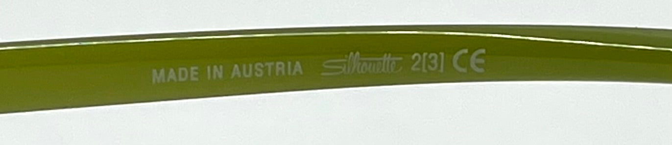 Silhouette 2131 Vintage Sunglasses- Y2K Deadstock Rimless w|Green Temples-Austria