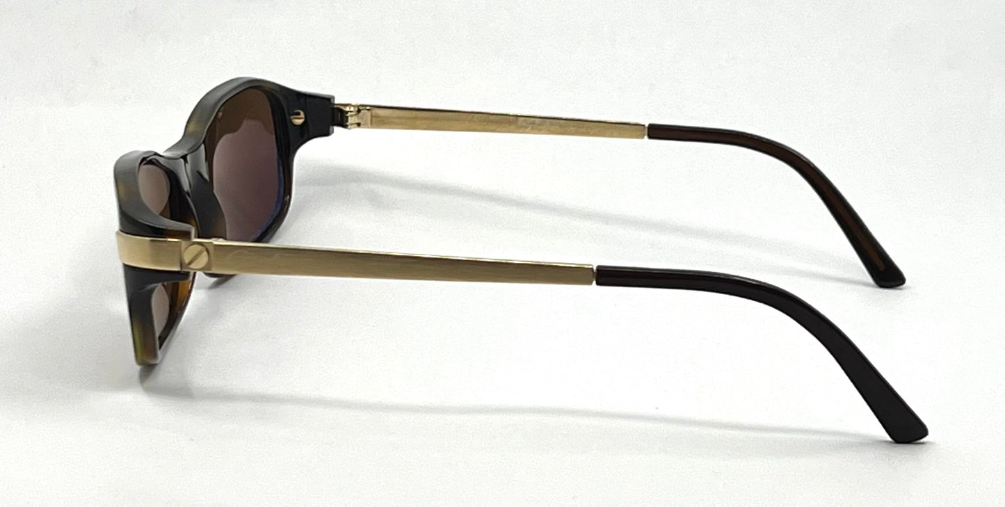 Cartier Paris Vintage France Tortoise Sunglasses NOS Box Zeiss Polarized Gold