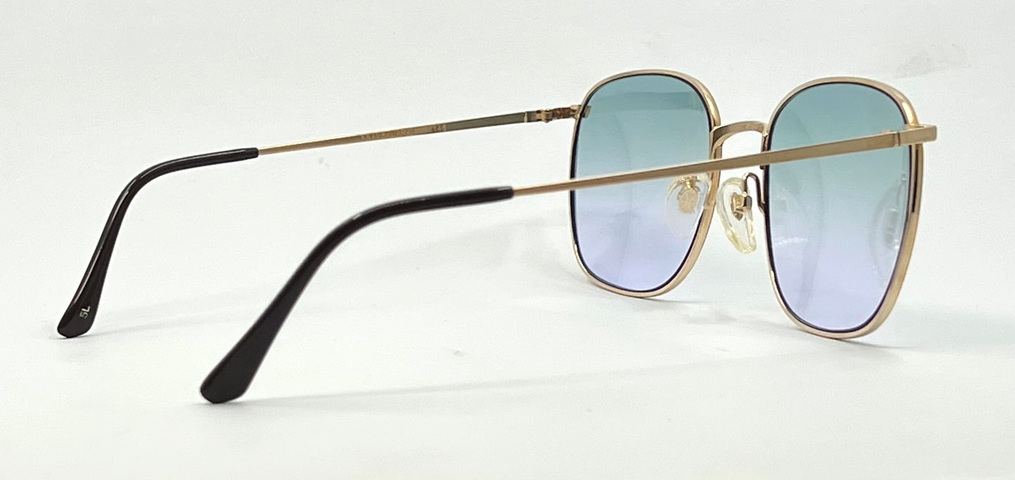 Hoya CP11 Vintage Gold Aviator Sunglasses-New Aqua Gradient Custom Lenses-Japan