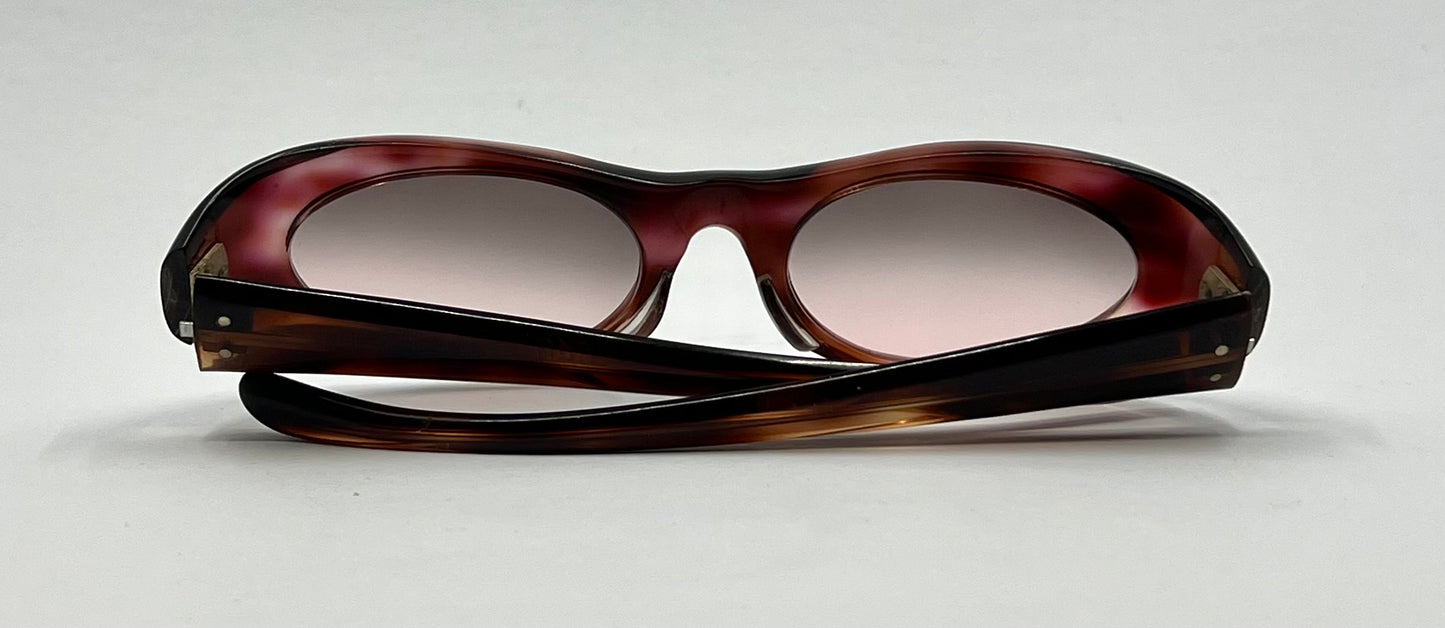 French Artisan A640 Vintage Sunglasses-Burgundy Acetate-New Gradient Custom Lenses