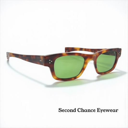 Jean Lempereur 3022 Vintage Sunglasses w/New Solid Green Custom Lenses- France-51mm