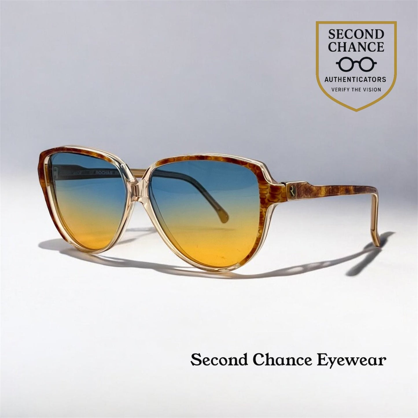 Rochas Paris EJ 4604 Vintage Sunglasses-New Custom Gradient Lenses-Handmade France