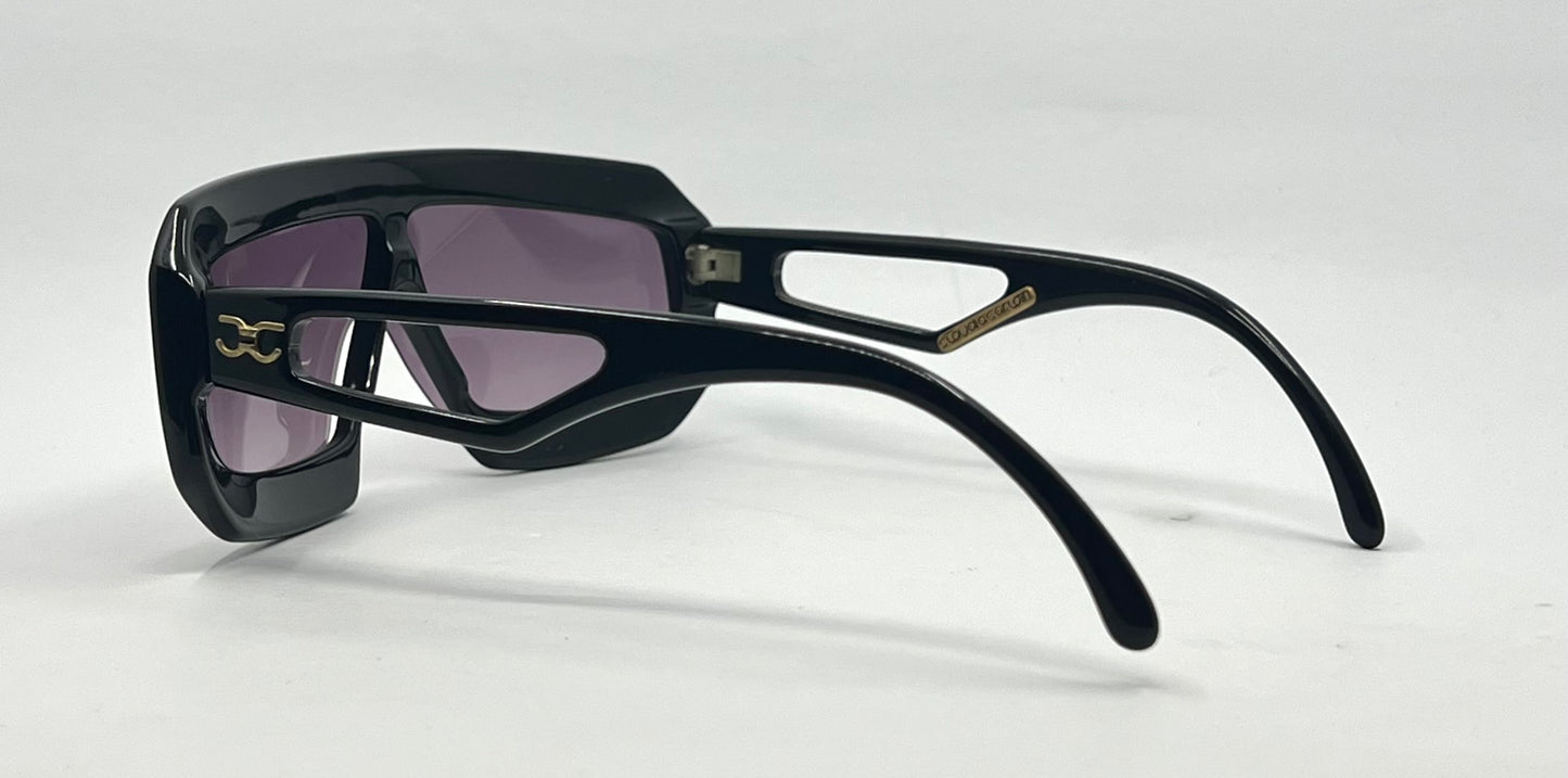 Claudia Carlotti Zenith CS-10 Vintage Shield Sunglasses Black/Gold Collector’s Cond