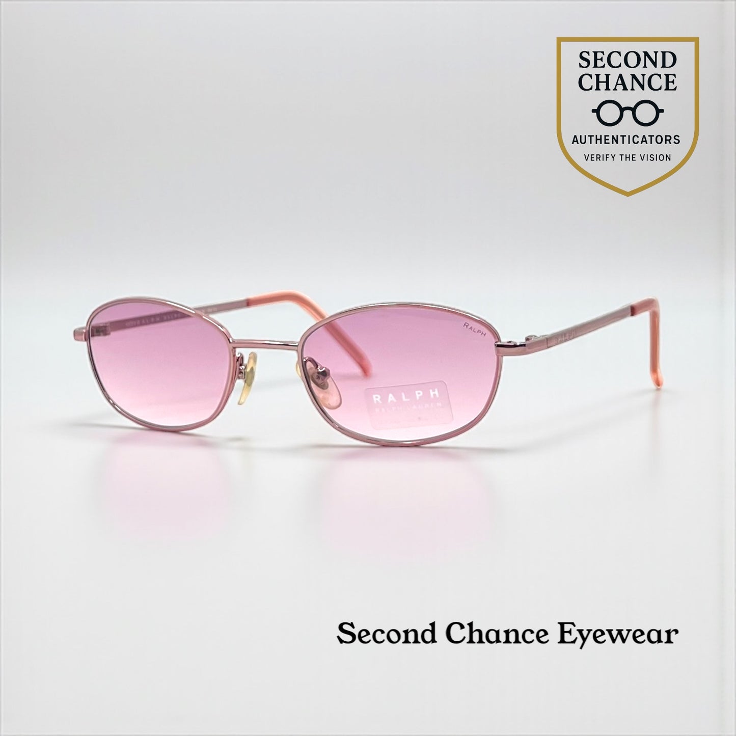 Ralph Lauren 974/S Oval-Pink Metal Sunglasses-Y2K Vintage-Unworn