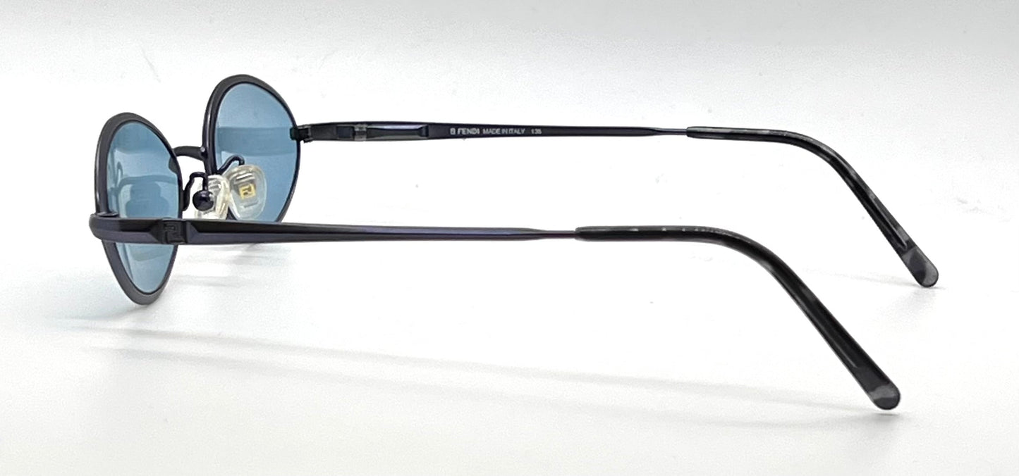 Fendi F77 Periwinkle-New Sky Blue Custom Lenses-Vintage Unworn Sunglasses-Italy