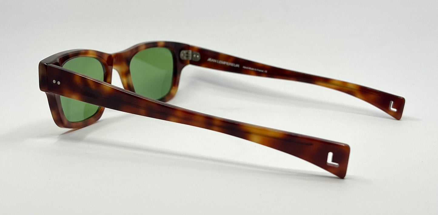 Jean Lempereur 3022 Vintage Sunglasses w/New Solid Green Custom Lenses- France-51mm