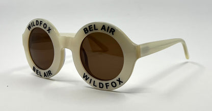 Wildfox Bel Air Oversized Round Sunglasses Ivory Acetate Brown Lens-Deadstock