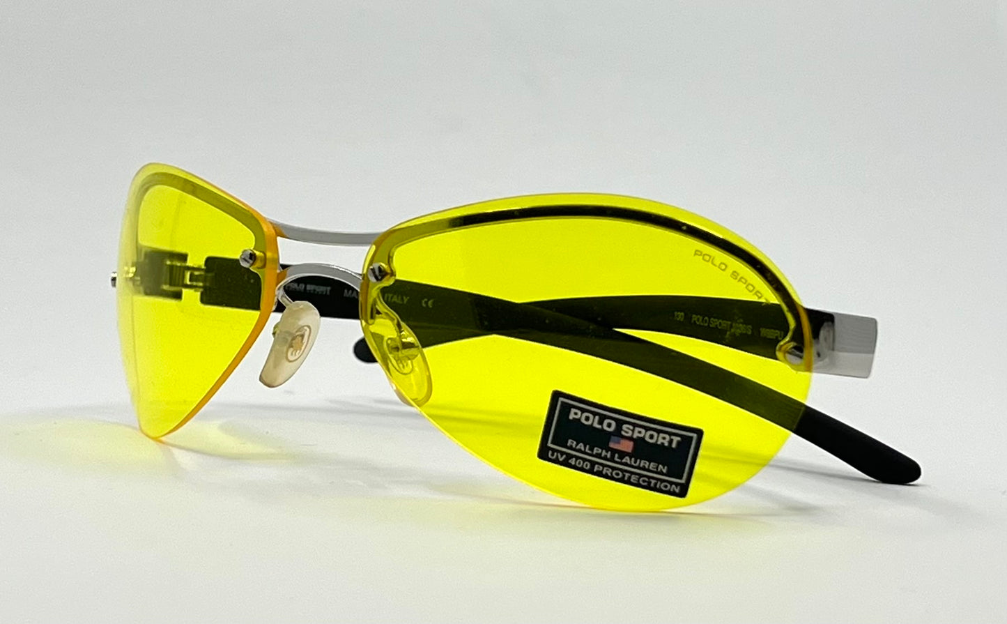 POLO SPORT Ralph Lauren 1036/S W8BPU Y2K Vintage Sunglasses-Yellow Lenses-63mm