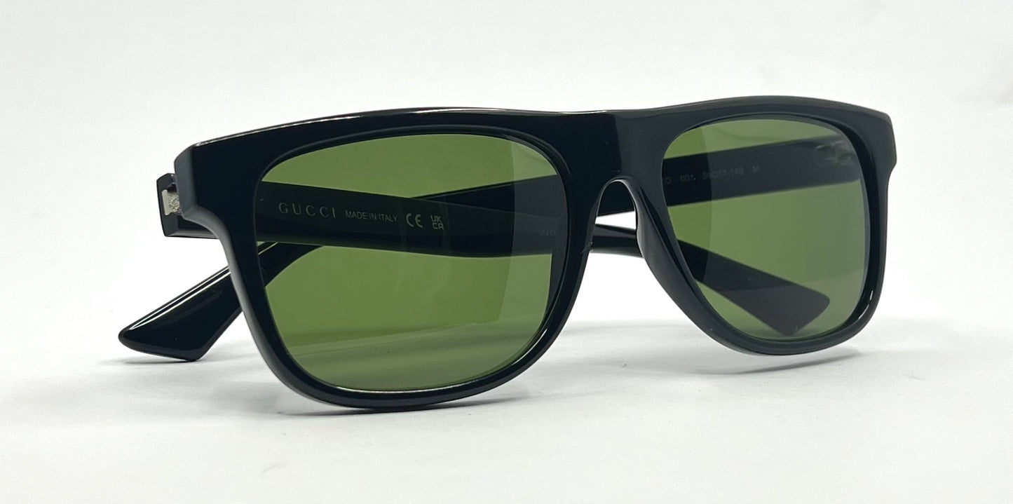 Gucci GG1117O 001 Black w/ Original Green Lenses – Made in Italy