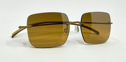 Donna Karan DKNY 9218S 711 Rimless Sunglasses Gold Amber Lenses Deadstock