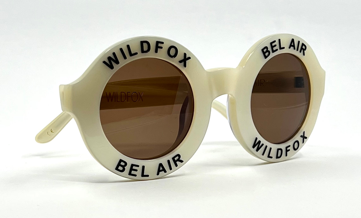 Wildfox Bel Air Oversized Round Sunglasses Ivory Acetate Brown Lens-Deadstock