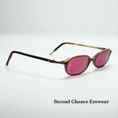 Valentino Vintage Sunglasses w|New Solid Pink Custom Tinted Lenses-Italy-Unworn