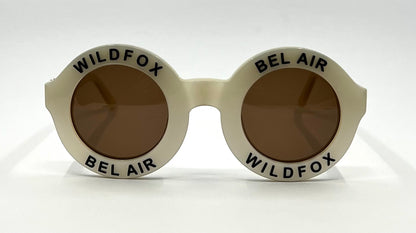 Wildfox Bel Air Oversized Round Sunglasses Ivory Acetate Brown Lens-Deadstock