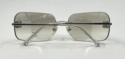 Chanel 4017-D Silver Rimless Sunglasses Swarovski Cc Logo Deadstock