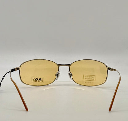 Hugo Boss Hb5774 Titanium Aviator Sunglasses Amber Lens Deadstock Japan