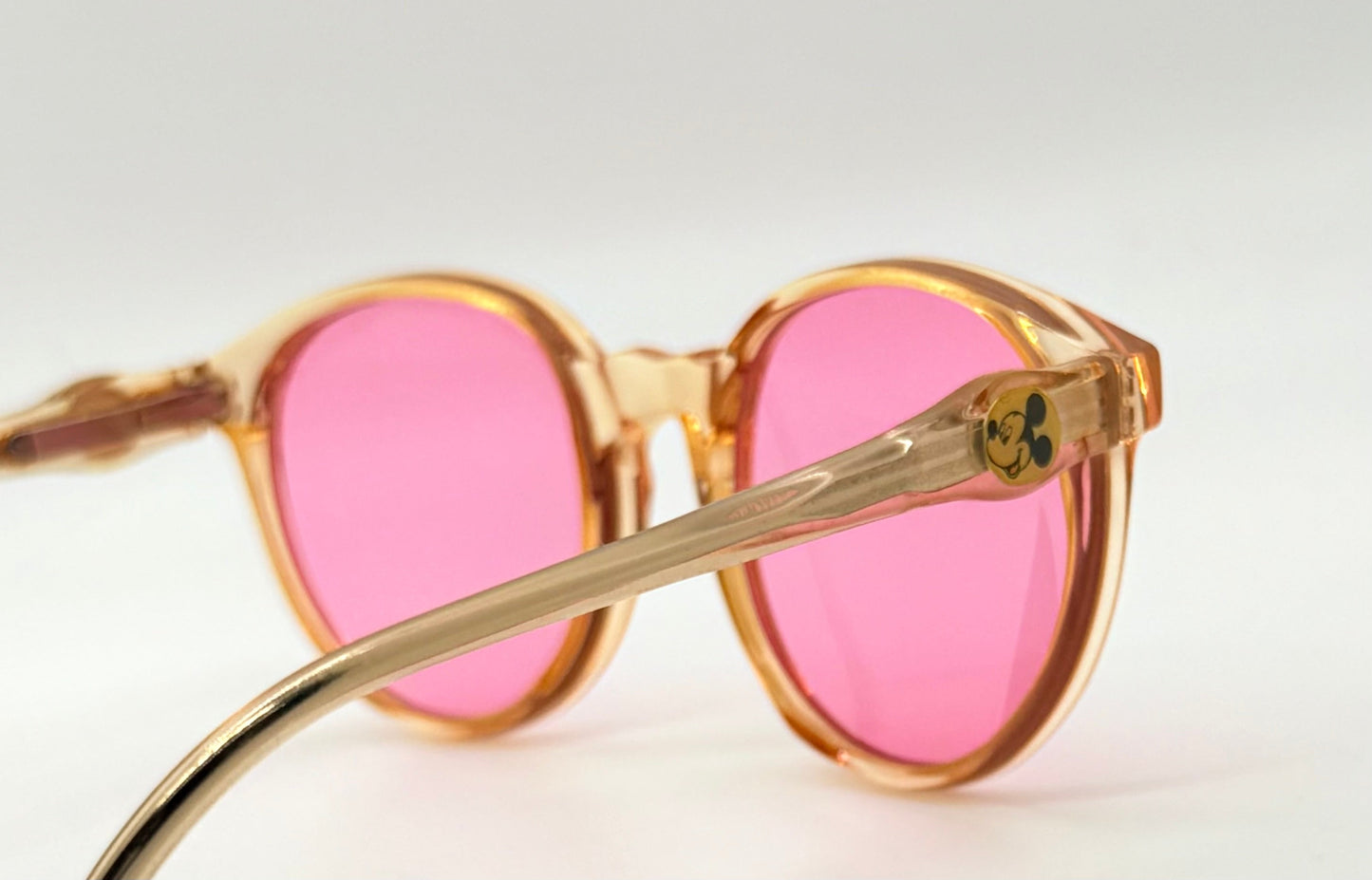 DISNEY- 80s MICKEY MOUSE SUNGLASSES-NEW SOLID PINK CUSTOM LENSES-UNWORN-FRANCE