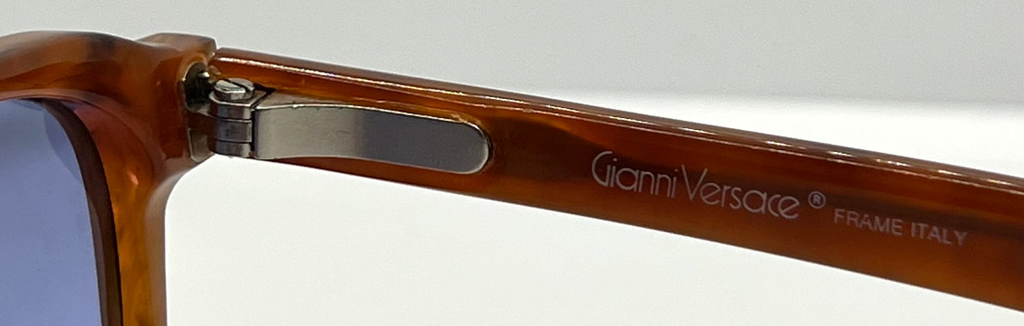 Gianni Versace 465 909 Vintage Sunglasses W|New Solid Blue Custom Lenses-54Mm-Unworn|Nos