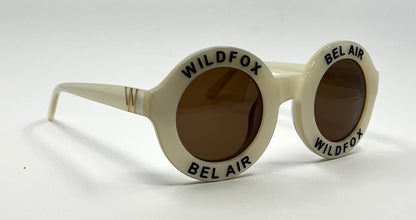 Wildfox Bel Air Oversized Round Sunglasses Ivory Acetate Brown Lens-Deadstock