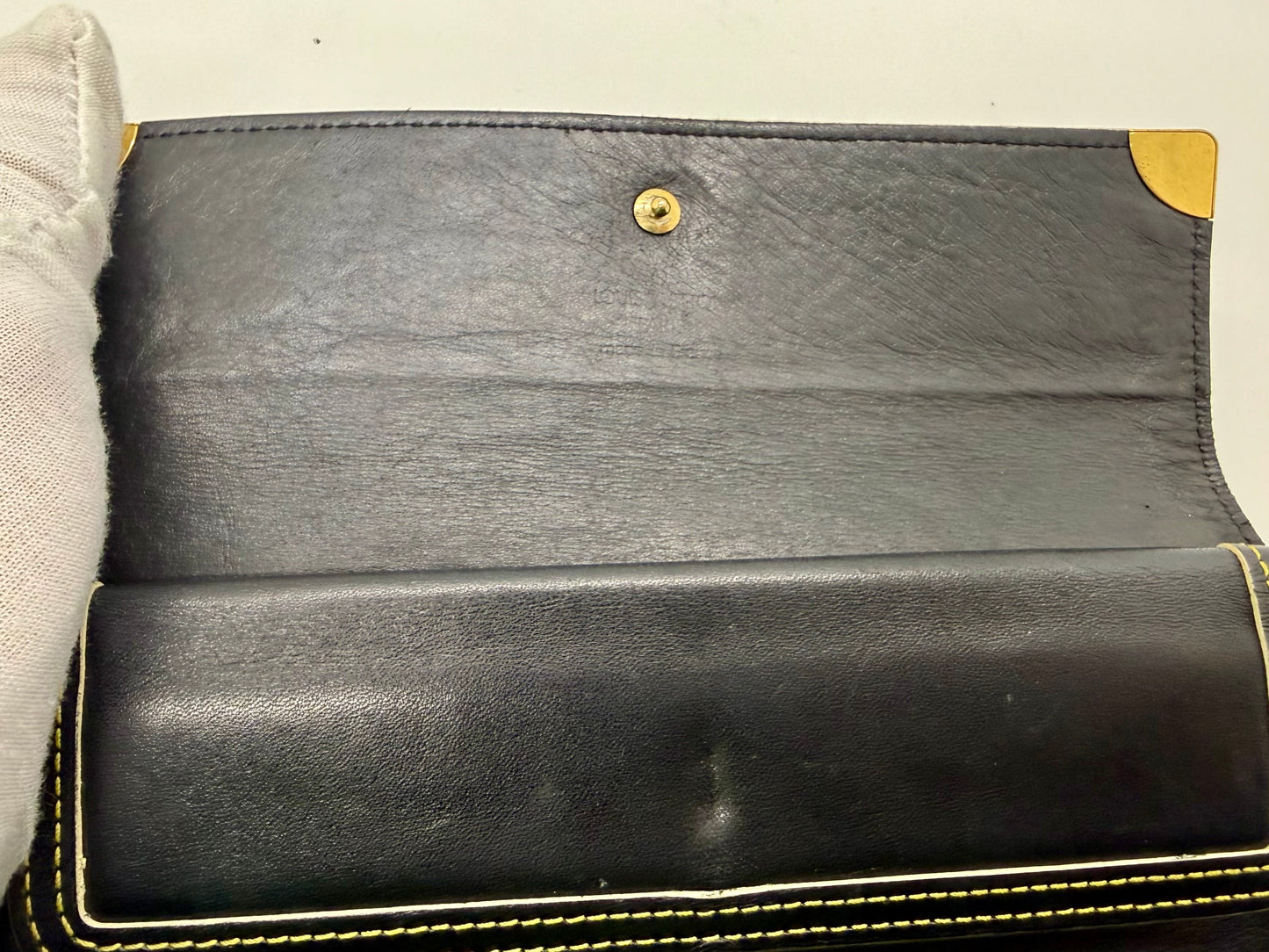 Louis Vuitton Vintage Navy Blue Leather Continental Long Wallet – France