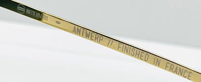 Odette Lunettes Juno M202 Gold Sunglasses-Made In France-Gradient Blue|Green Lenses-New