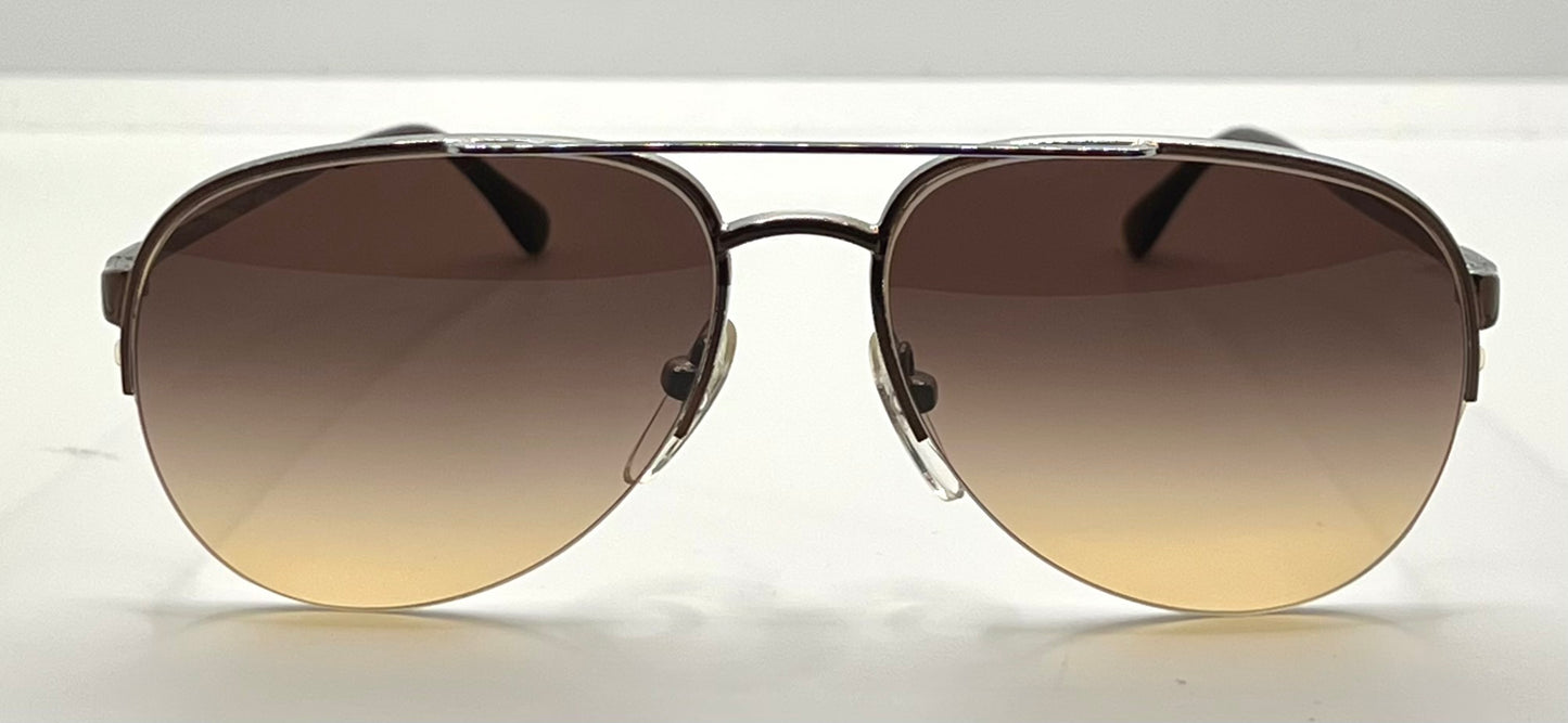 Marchon Marcolin 908|H2 Half-Rim Sunglasses w|New Custom Tobacco Gradient Tinted Lenses