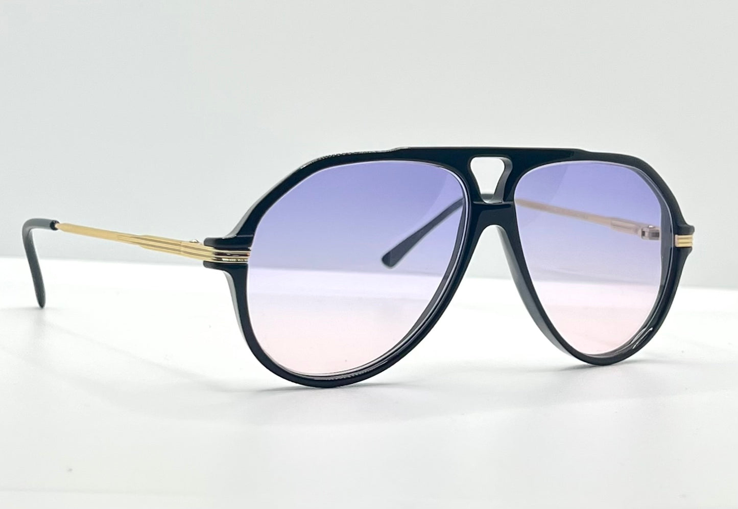 BLOOPTIC Vintage Sunglasses-Mod. Exclusive 57 w/ New, Custom Lavender/Pink Gradient Lenses-Deadstock