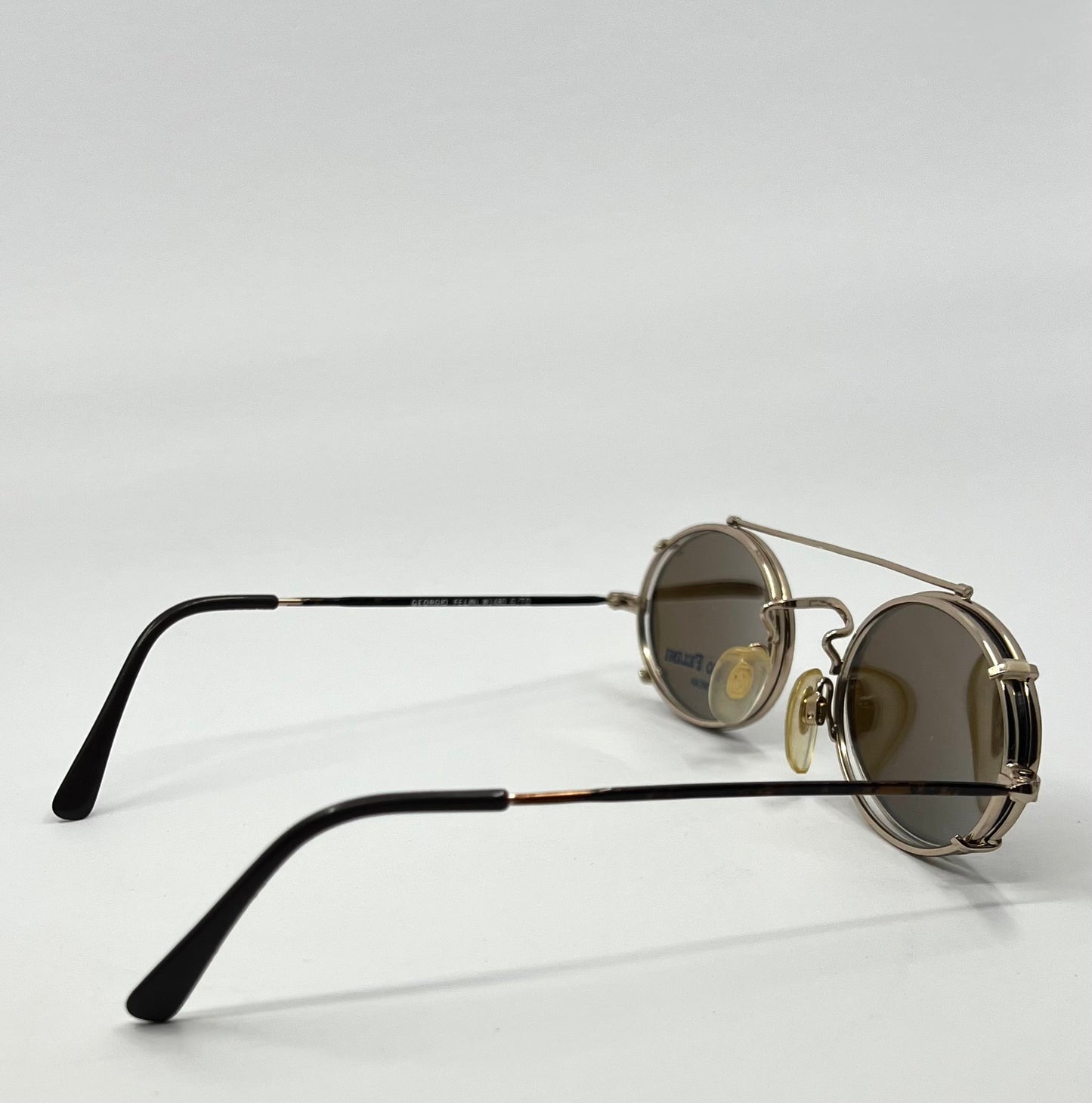Giorgio Felini W1480 G|To Gold Oval Convertible Eyewear With Clip-On Vintage|Deadstock-Italy 49-20