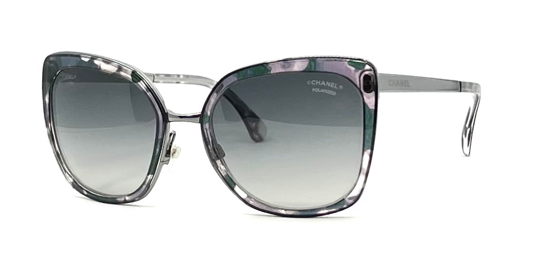 Chanel 4209 Polarized Sunglasses Grey Marble Italy 57-20 Deadstock