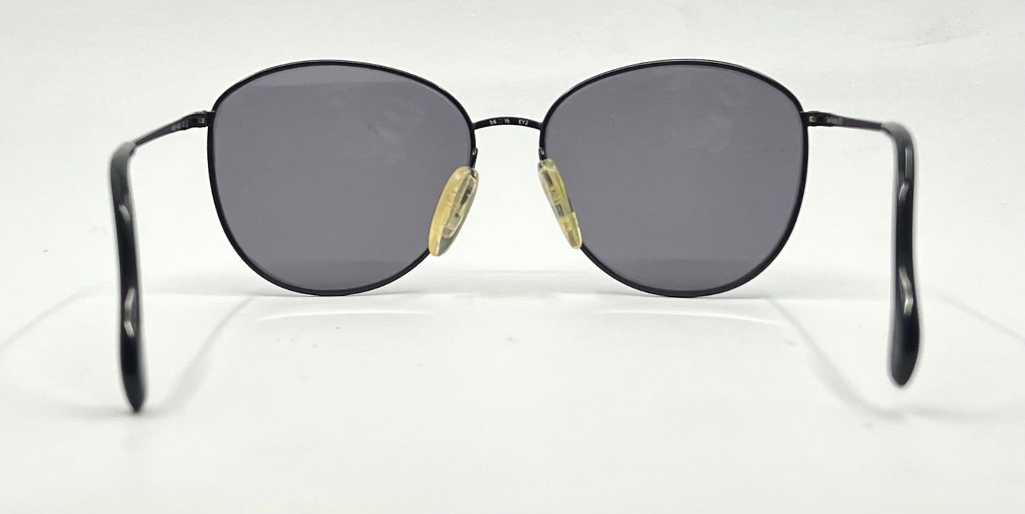Zeiss 6595 4202 Vintage Sunglasses-New Solid Black Second Chance Custom Lenses-Unworn