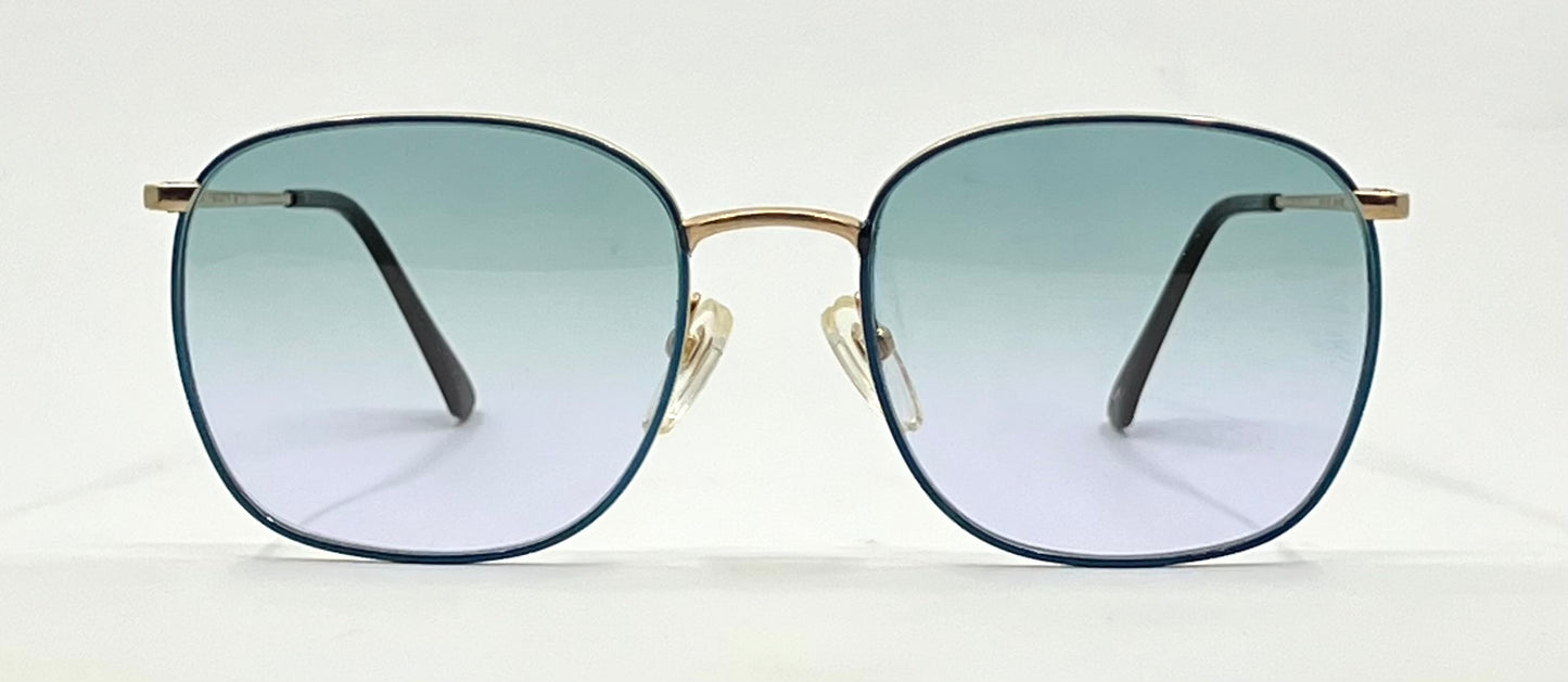 Hoya CP11 Vintage Gold Aviator Sunglasses-New Aqua Gradient Custom Lenses-Japan