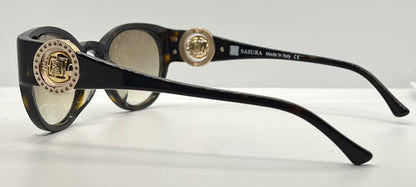 Sasura S205 c.02 Sunglasses-Rose Gold Emblem 49mm-Rare Vintage-Unworn-Italy