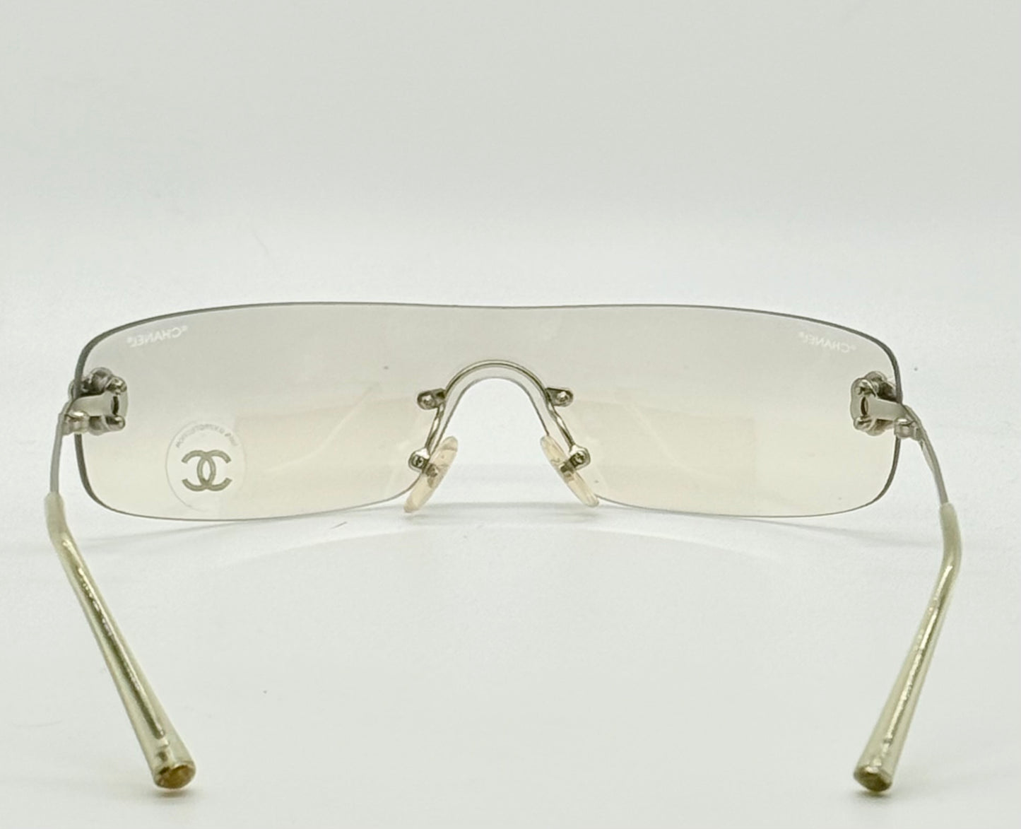 Chanel 4086 C.124|6Y Vintage Shield Sunglasses – Deadstock|Unworn-Camellia Silver