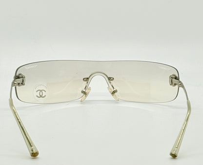 Chanel 4086 C.124|6Y Vintage Shield Sunglasses – Deadstock|Unworn-Camellia Silver