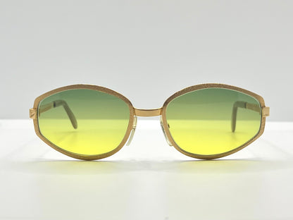 Vintage Deadstock Neostyle Boutique 303 Sunglasses – Custom Gradient “Citrine Moss” Lenses – Made In Germany – 52-18