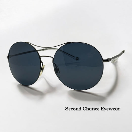 Gucci Gg 4252|S Kj14X Round Sunglasses-58Mm Matte Black-Blue Lens-Italy