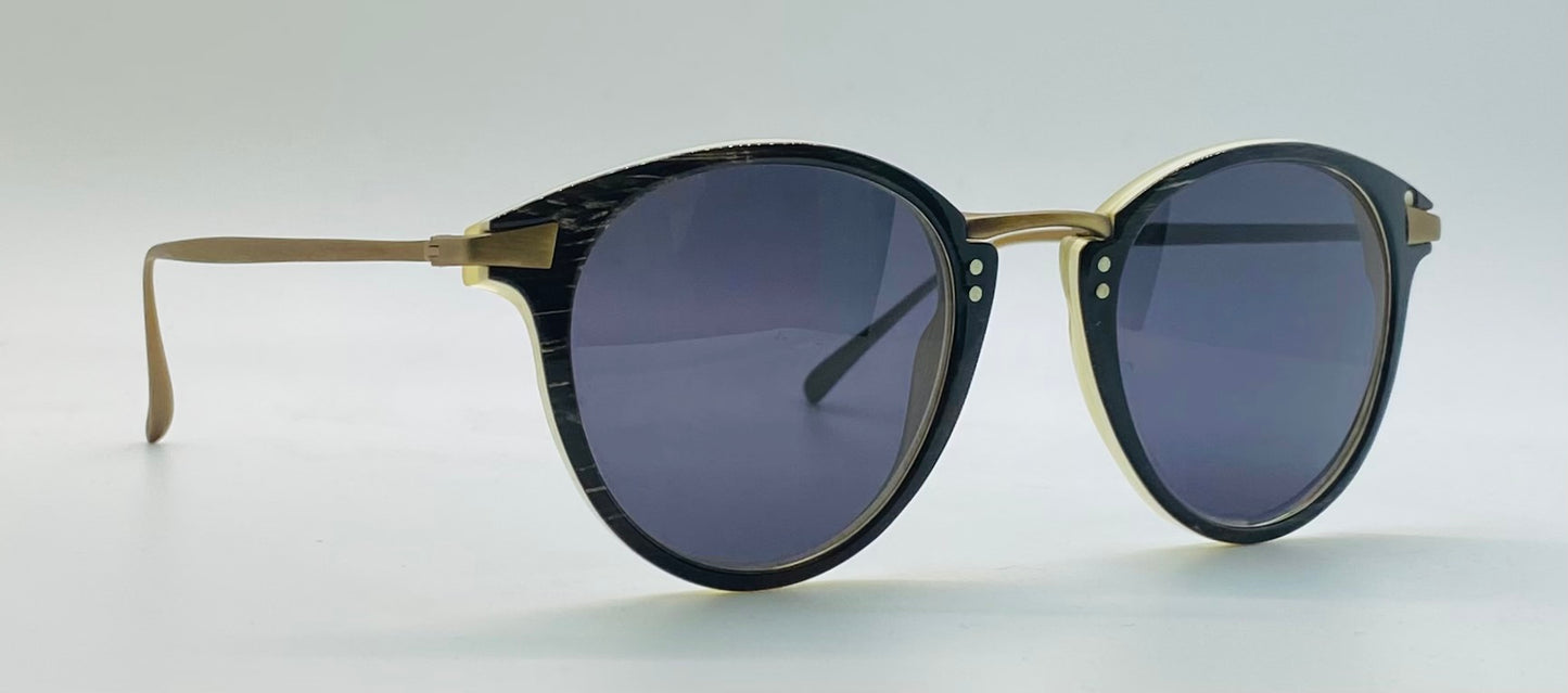 Tom Davies Bespoke Sunglasses - Model 76259 – Silver 925 & Natural Buffalo Horn Collection - Custom Luxury Frames