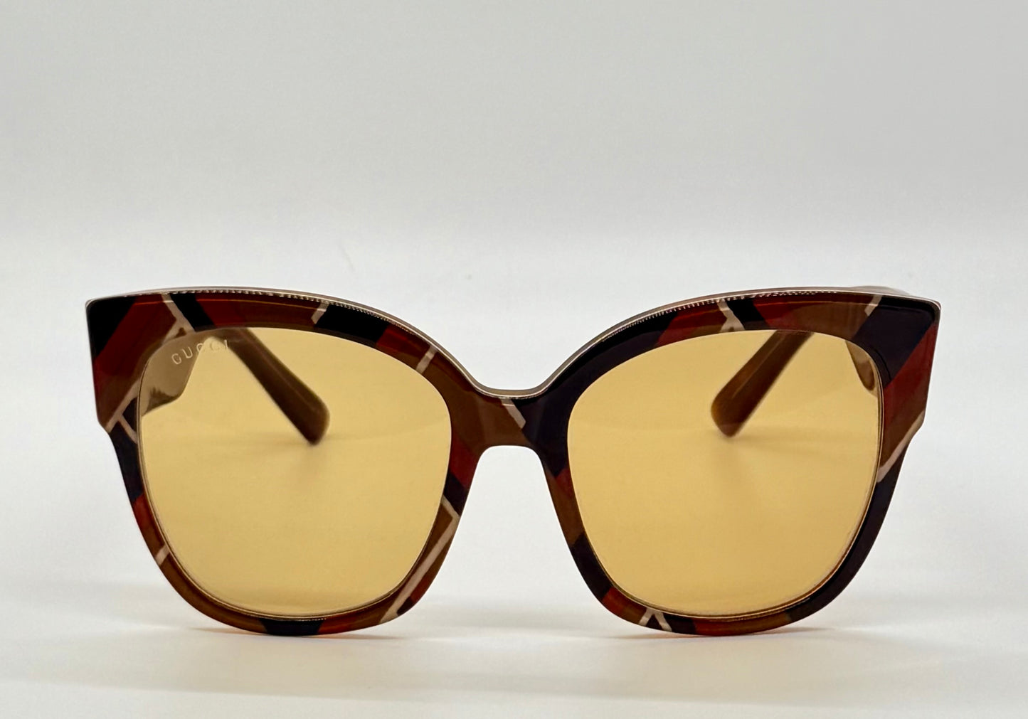 Gucci GG0059S 003 Amber Tortoise Geometric Sunglasses w/ Original Amber Lenses (Unworn)