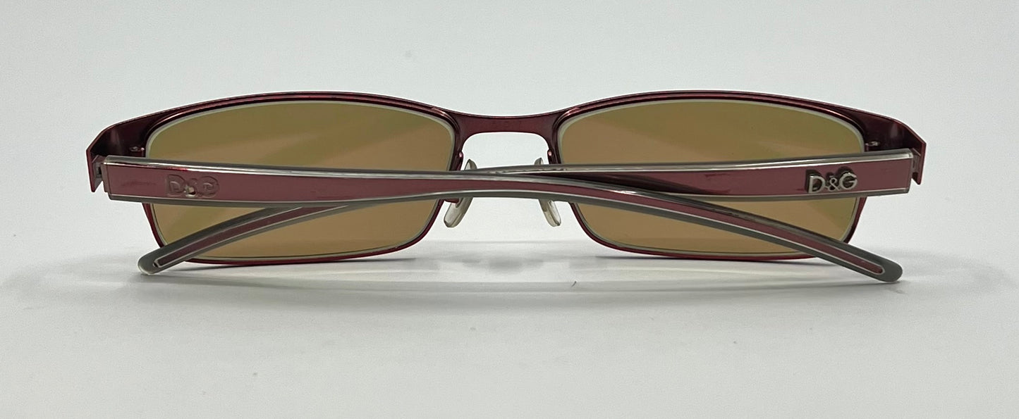 D&G 4159 Y2K Vintage Geometric Narrow Sunglasses Italy Red 51-17